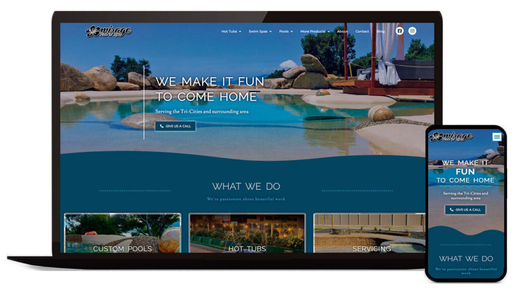 Custom Swimming Pool & Spa Website Design | Washington